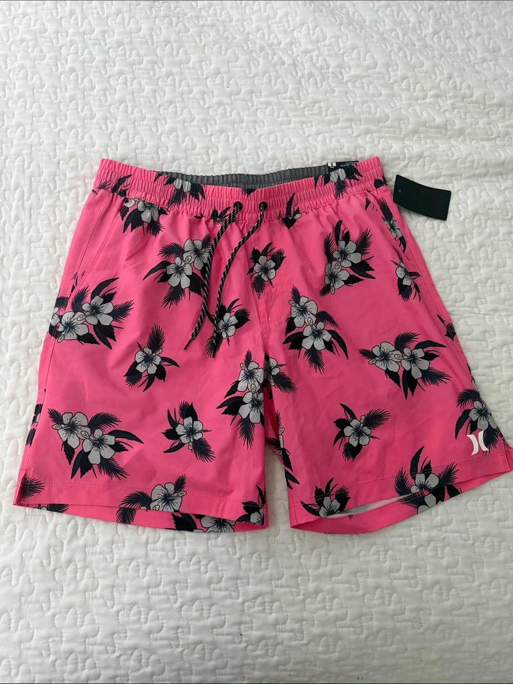 Hurley Men’s Pink Floral Swim Trunks